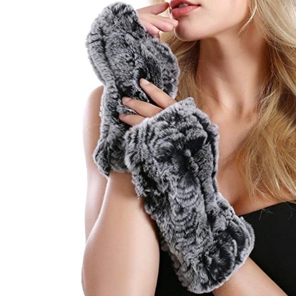 Host Pick ****Fur Gloves  100%Rabbit Fur Mittens - Picture 5 of 8